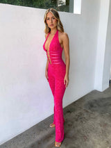 SAWYER JUMPSUIT PINK BURNOUT Jumpsuit ROMANCE 