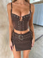 XYLA MINI SKIRT CHOCOLATE Mini Skirt 