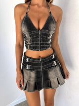 ALEXANDRA MINI SKIRT BLACK DENIM Mini Skirt Dali Factory 