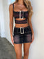 ZEV CROP TOP PINK DENIM Crop Top 