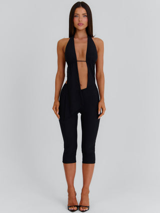 ABBY CAPRI JUMPSUIT BLACK Jumpsuit 