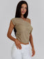 ALEXUS LONGLINE TOP TAN Crop Top 