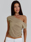 ALEXUS LONGLINE TOP TAN