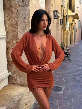 ALIZEE MINI DRESS BURNT ORANGE Mini Dress 