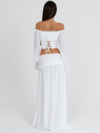 ALLYN MAXI SKIRT WHITE Maxi Skirt 