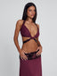 ALUNA TOP BURGUNDY Crop Top 