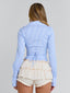 ALYISSIA TOP BLUE STRIPE Crop Top 
