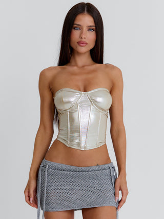 AMARIS MINI SKIRT SILVER Mini Skirt 