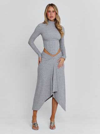 AMELIS MAXI SKIRT GREY Maxi Skirt 