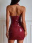 ANNELIESE MINI DRESS BURGUNDY Mini Dress 