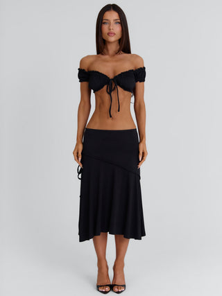 ARRIELLE MIDI SKIRT BLACK Midi Skirt 
