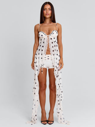 ASHLYNE TOP CREAM POLKA DOT Crop Top 