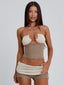 AUBRI TOP BROWN Crop Top 