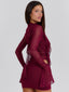 AVALINE MINI DRESS BURGUNDY Mini Dress 