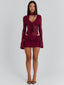 AVALINE MINI DRESS BURGUNDY Mini Dress 