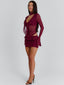 AVALINE MINI DRESS BURGUNDY Mini Dress 