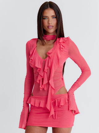 AVALINE MINI DRESS CORAL Mini Dress 