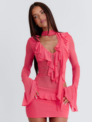 AVALINE MINI DRESS CORAL Mini Dress 