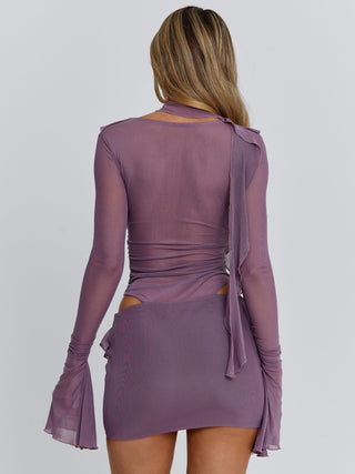 AVALINE MINI DRESS DUSTY PURPLE Mini Dress 