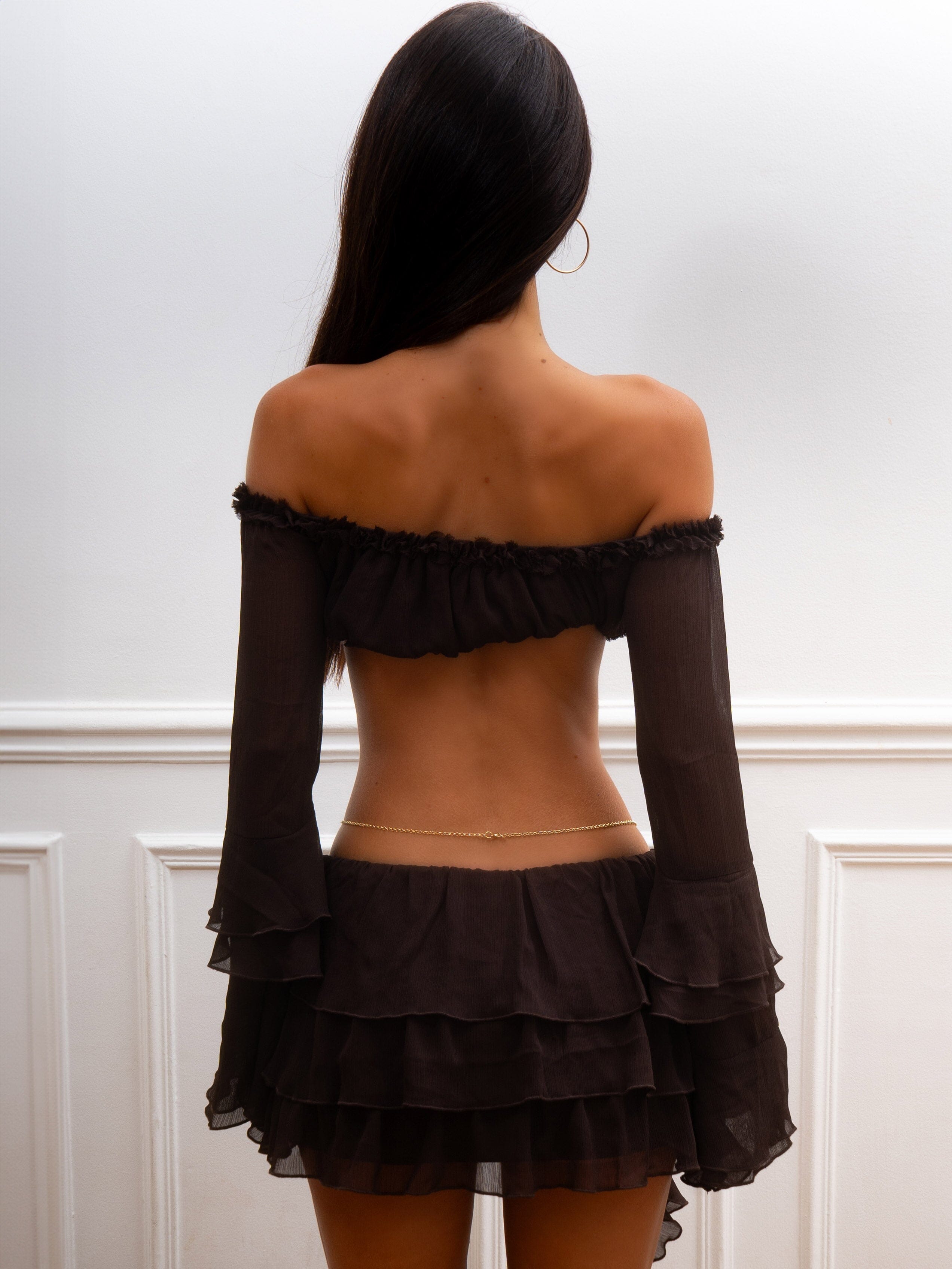 Aviva Mini Skirt Chocolate | Outcast