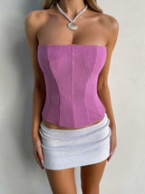 SOLA MESH CORSET TOP PINK Tops Dali Factory 