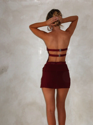 caedere mini dress maroon Beau Mini Dress Burgundy