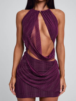 BEAUTRIX MINI DRESS DEEP PURPLE Mini Dress 