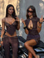 SHANIA MINI SKIRT BROWN Mini Skirt 