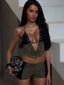 BRAIDY CROP TOP KHAKI Crop Top 