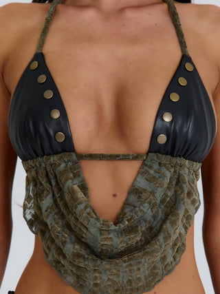 BRAIDY CROP TOP KHAKI Crop Top 