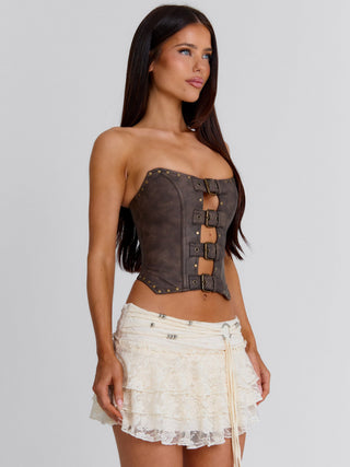 BRIELLIE MINI SKIRT IVORY Mini Skirt 