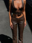 CADEN TOP DARK BROWN Tops 