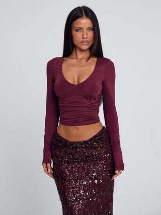 CAMHILLA TOP BURGUNDY Top 