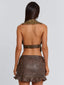 DONNA MINI SKIRT BROWN Mini Skirt 