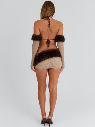 CAVEWOMAN TOP SET BROWN Crop Top 
