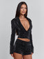 CELENE SHORTS BLACK SPARKLE Shorts 