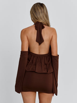 CELINA MINI DRESS CHOCOLATE Mini Dress 