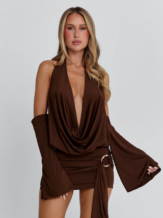 CELINA MINI DRESS CHOCOLATE Mini Dress 