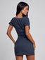CERESIA MINI DRESS CHARCOAL PINSTRIPE Mini Dress 