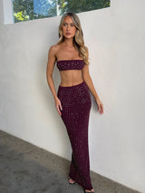 CHARLENE MAXI SKIRT WINE Maxi Skirt Dali Factory 