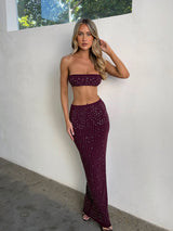 CHARLENE MAXI SKIRT WINE Maxi Skirt Dali Factory 