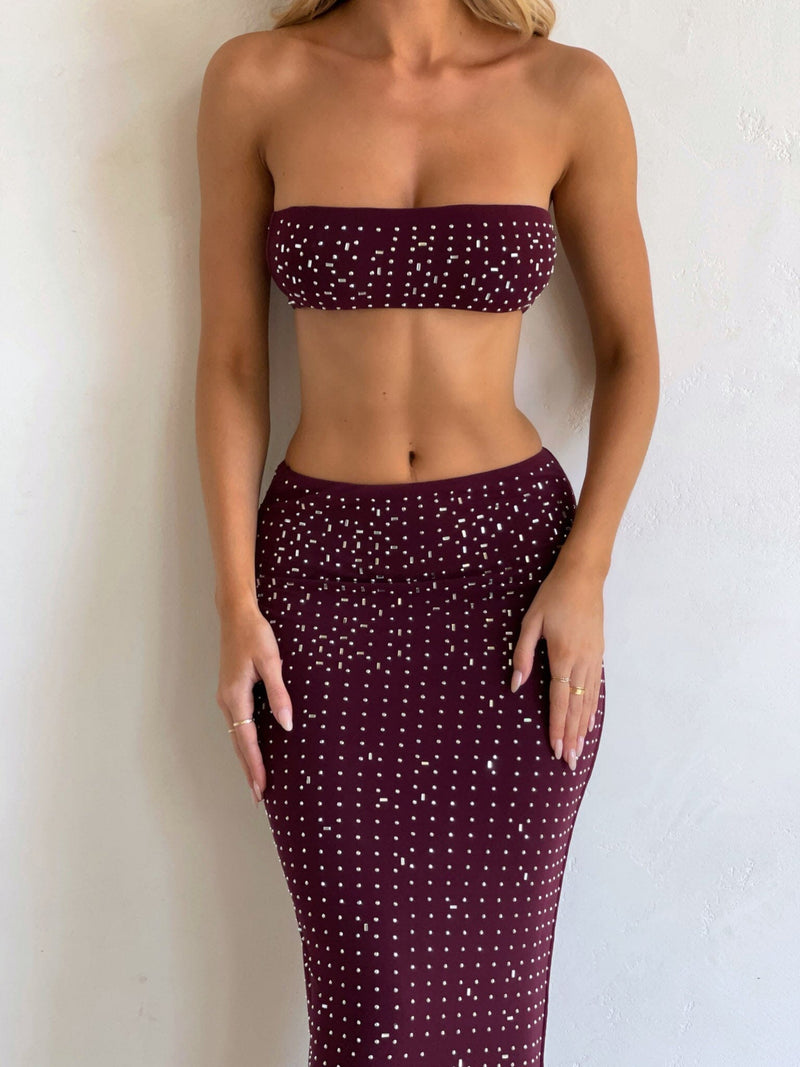 CHARLENE MAXI SKIRT WINE Maxi Skirt Dali Factory 