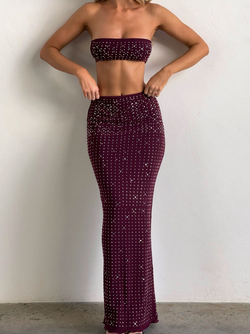 CHARLENE MAXI SKIRT WINE Maxi Skirt 