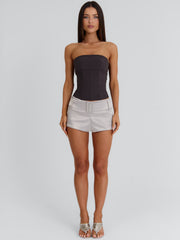 CHAYA CORSET TOP BROWN