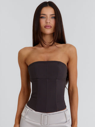 CHAYA CORSET TOP BROWN Corset 