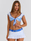 CHEERLEADER MICRO MINI SKIRT WHITE Mini Skirt 