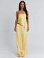 CLOVELLY SATIN TOP YELLOW Crop Top 
