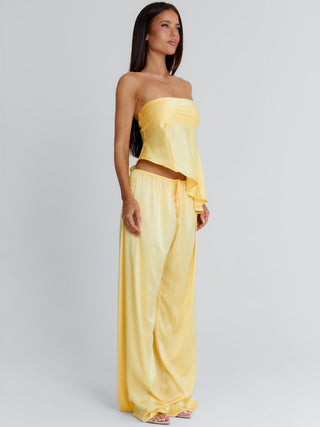 CLOVELLY SATIN PANTS YELLOW Pants 
