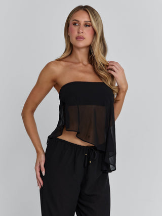 CLOVELLY TOP BLACK Crop Top 