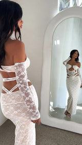 CORA LACE MAXI DRESS WHITE - OUTCAST EXCLUSIVES Maxi Dress BOSDA 